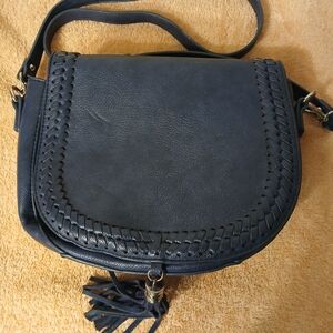 Moda Luxe Navy Crossbody Bag with Tassel